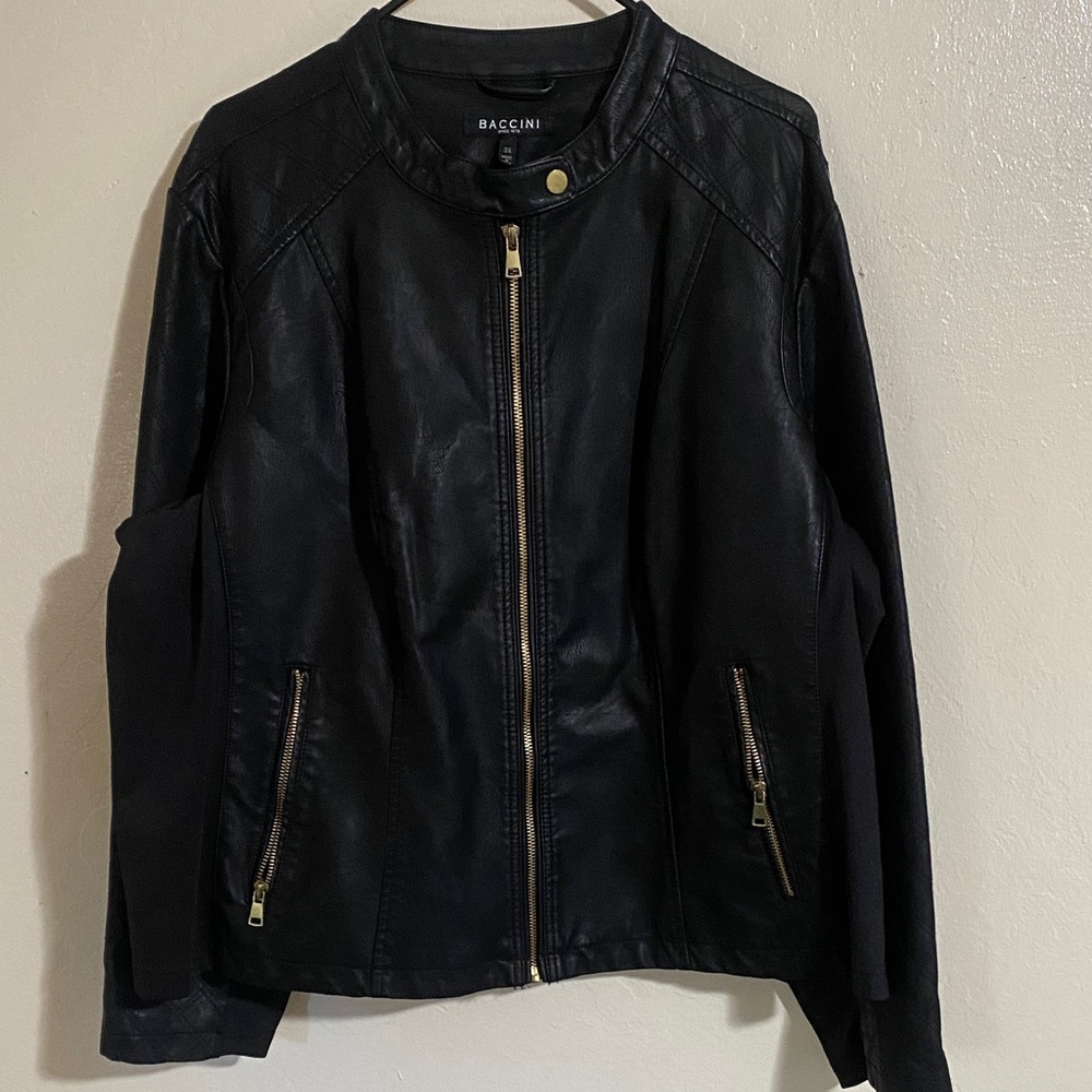 Baccini Women's Black Leather Jacket